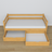 Sofa-lit en bois pin naturel – vue en biais, scandinave