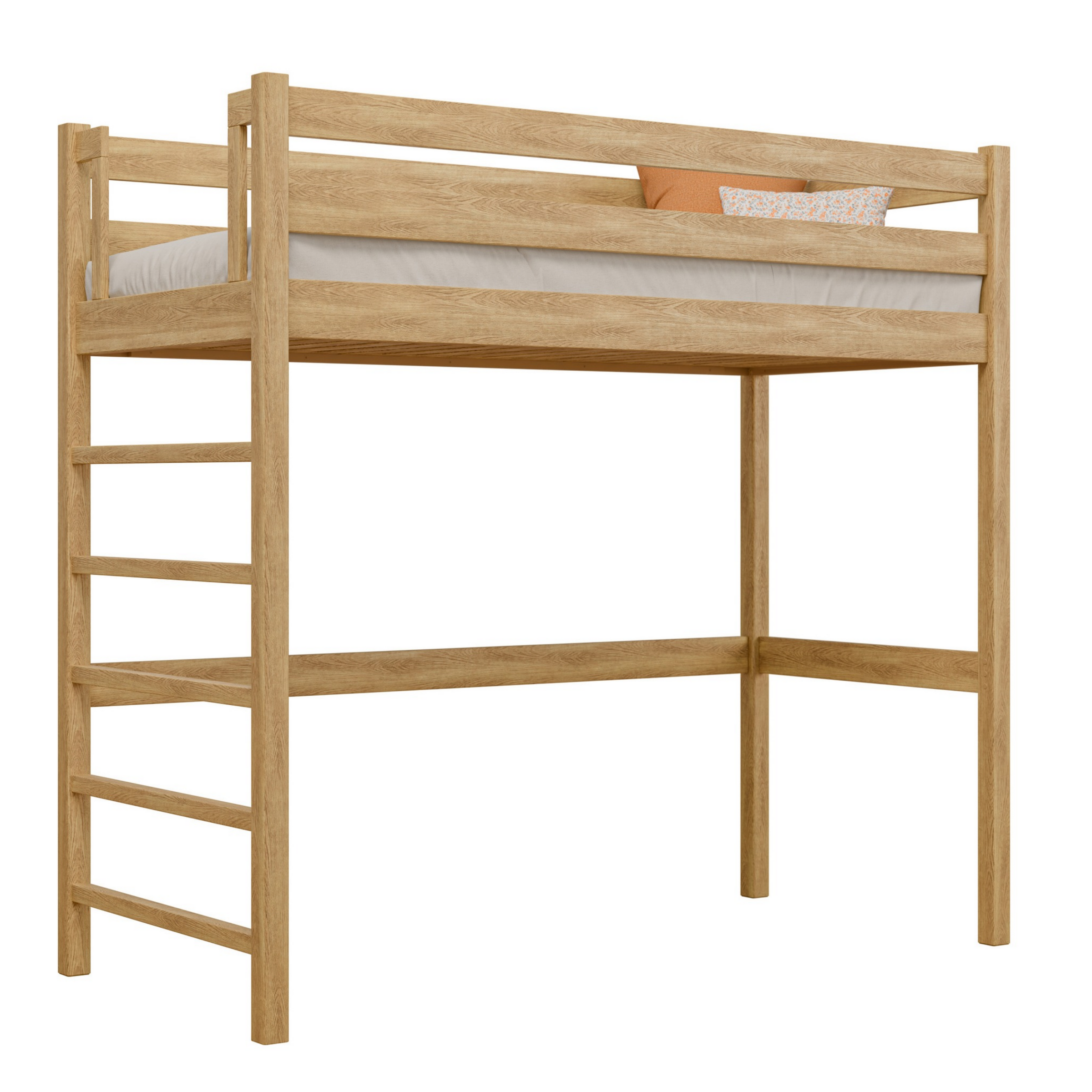 Oak loft bed N01 oak natural