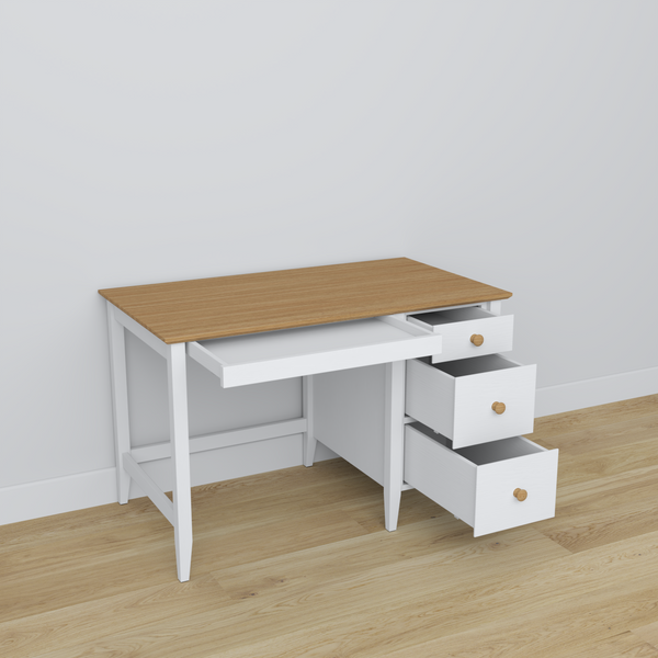 Bureau 3S Scandi en bois blanc / chêne naturel