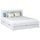 Drewniane łóżko podwójne z szufladą N02 biały – widok ogólny, lite drewno sosnowe