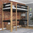 Lit mezzanine en bois noir-chêne – espace libre sous la chambre, Nizio