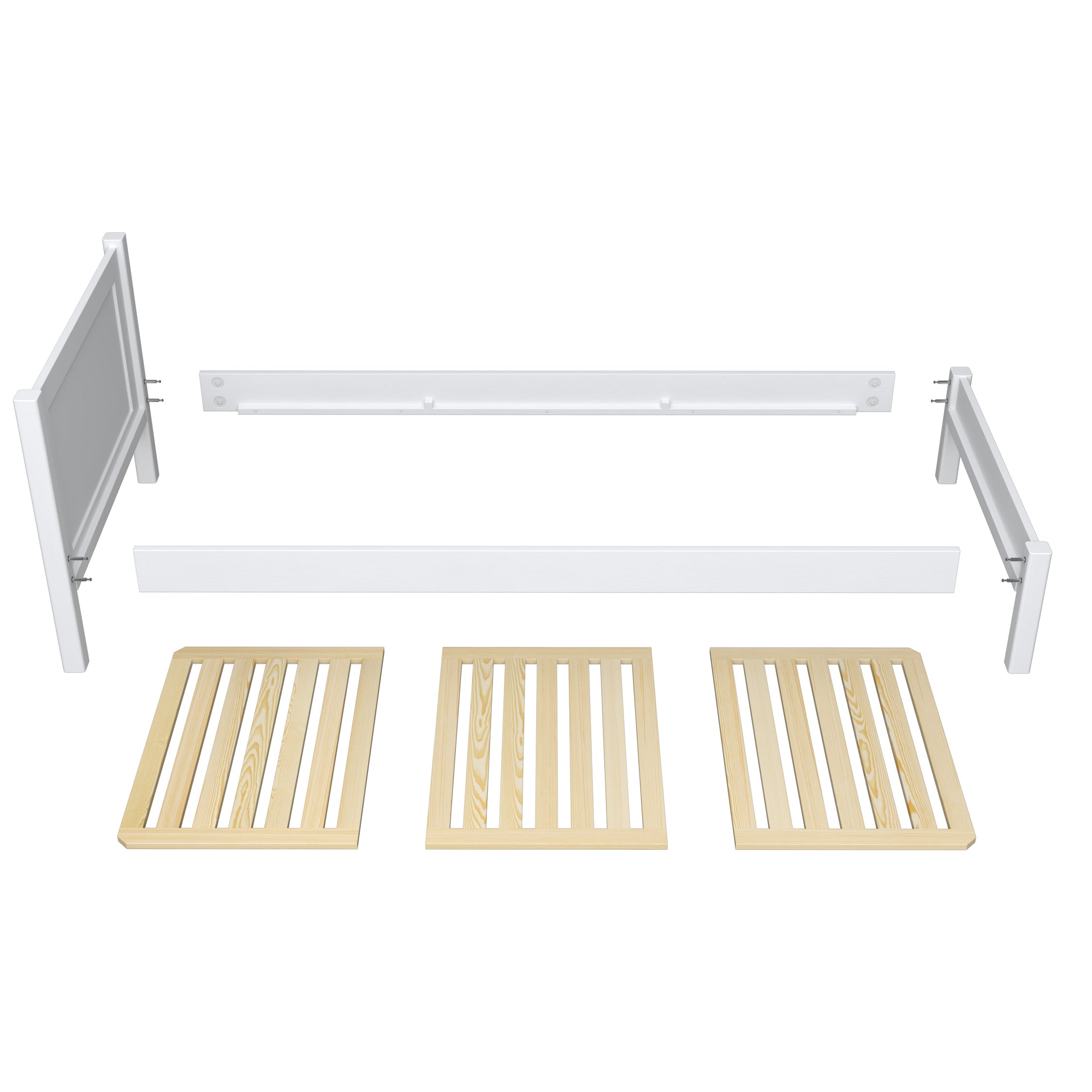 Lit avec tiroir pour matelas blanc en bois – dimensions, Nizio