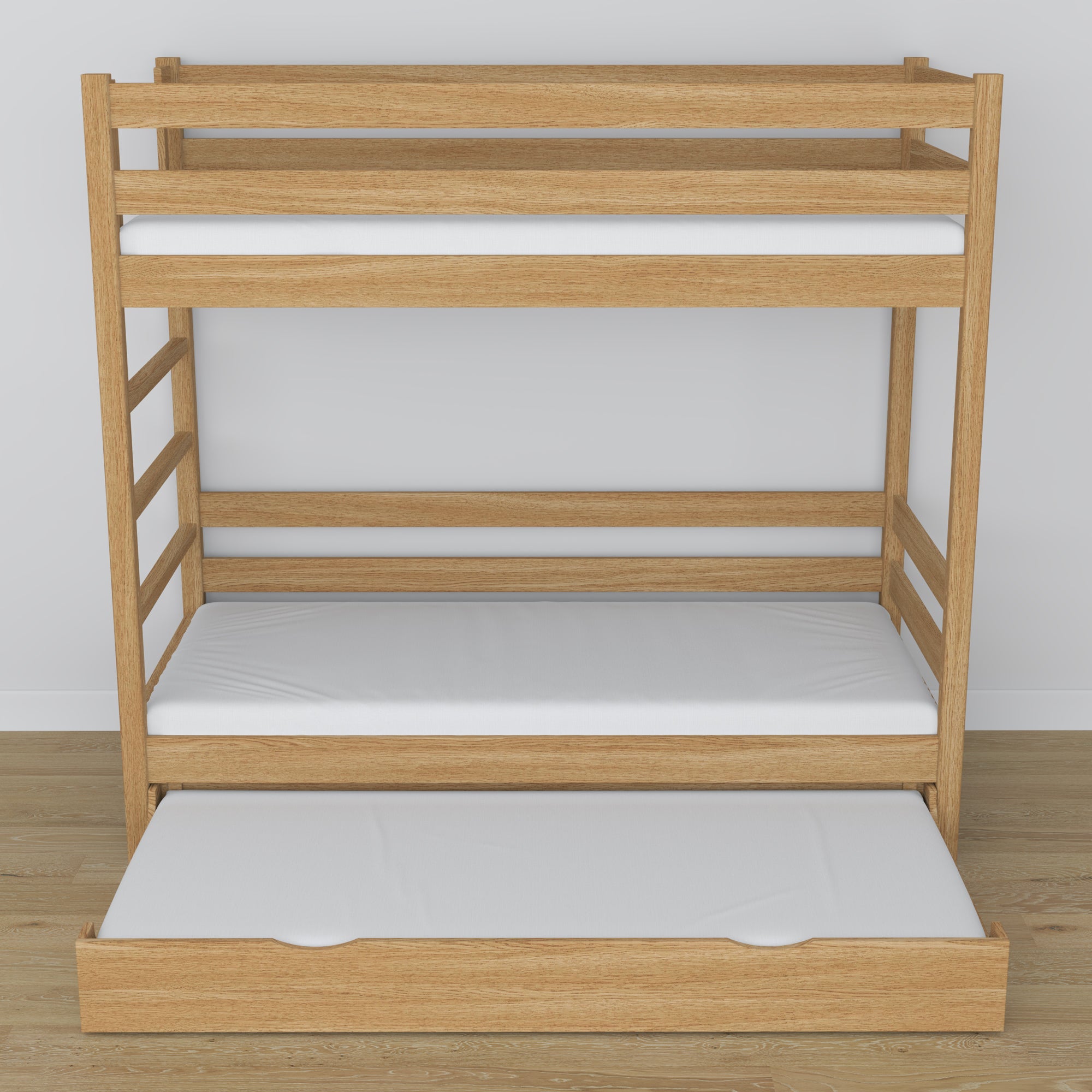 Lit superposé en chêne chêne naturel – dimensions et schéma z tiroir na matelas