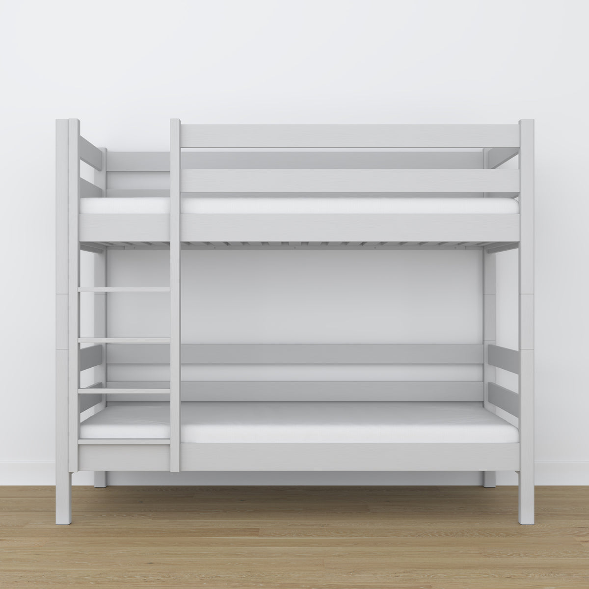 Lit superposé gris en bois – vue de côté, Nizio Home