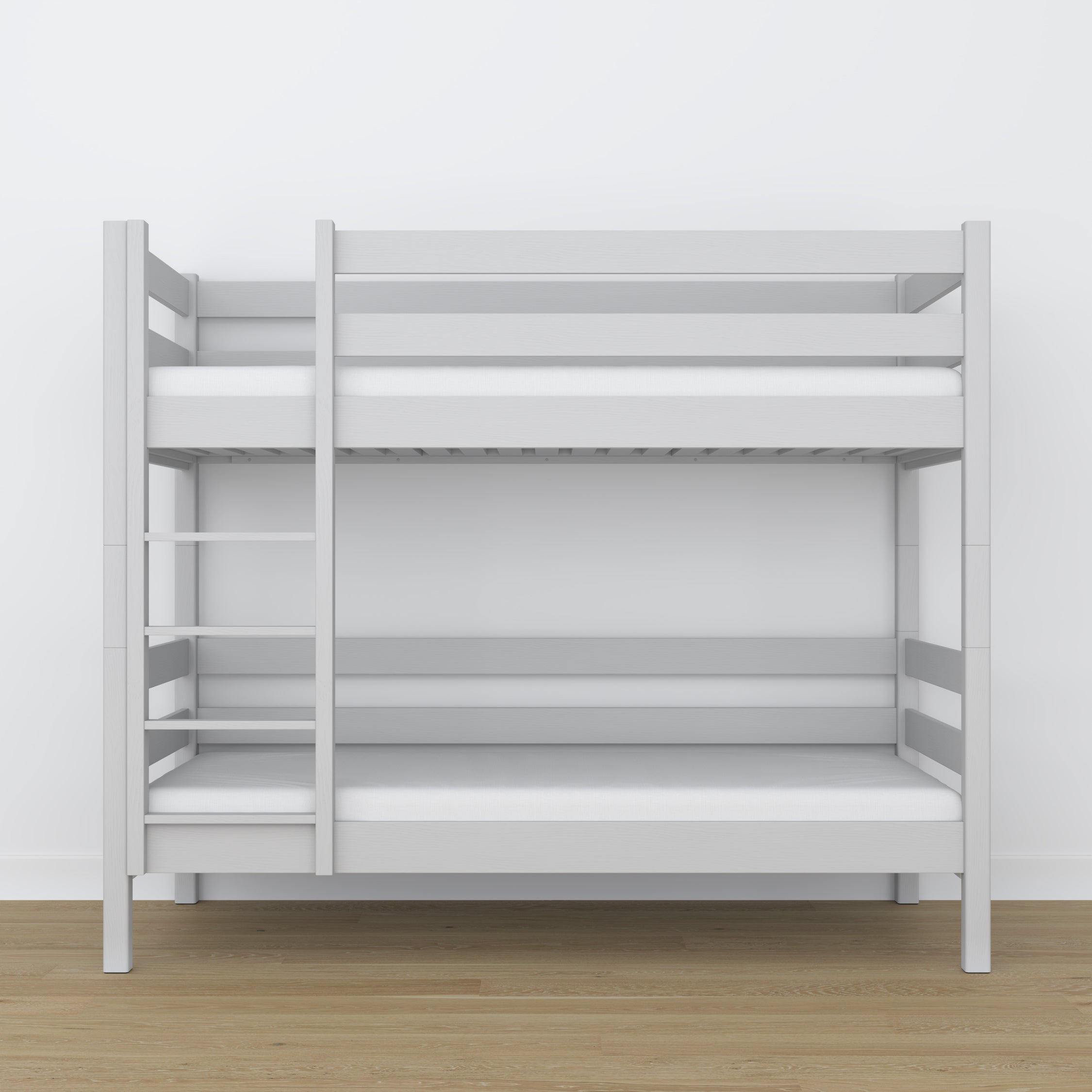 Lit superposé gris en bois – vue de côté, Nizio Home