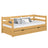Sofa-lit avec tiroir en bois pin naturel – chambre d'enfant, style scandinave Nizio