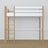 Lit mezzanine blanc-chêne – échelle i barrière en bois, Nizio Home