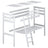 Lit mezzanine avec bureau en bois blanc – décoration de chambre scandinave, Nizio