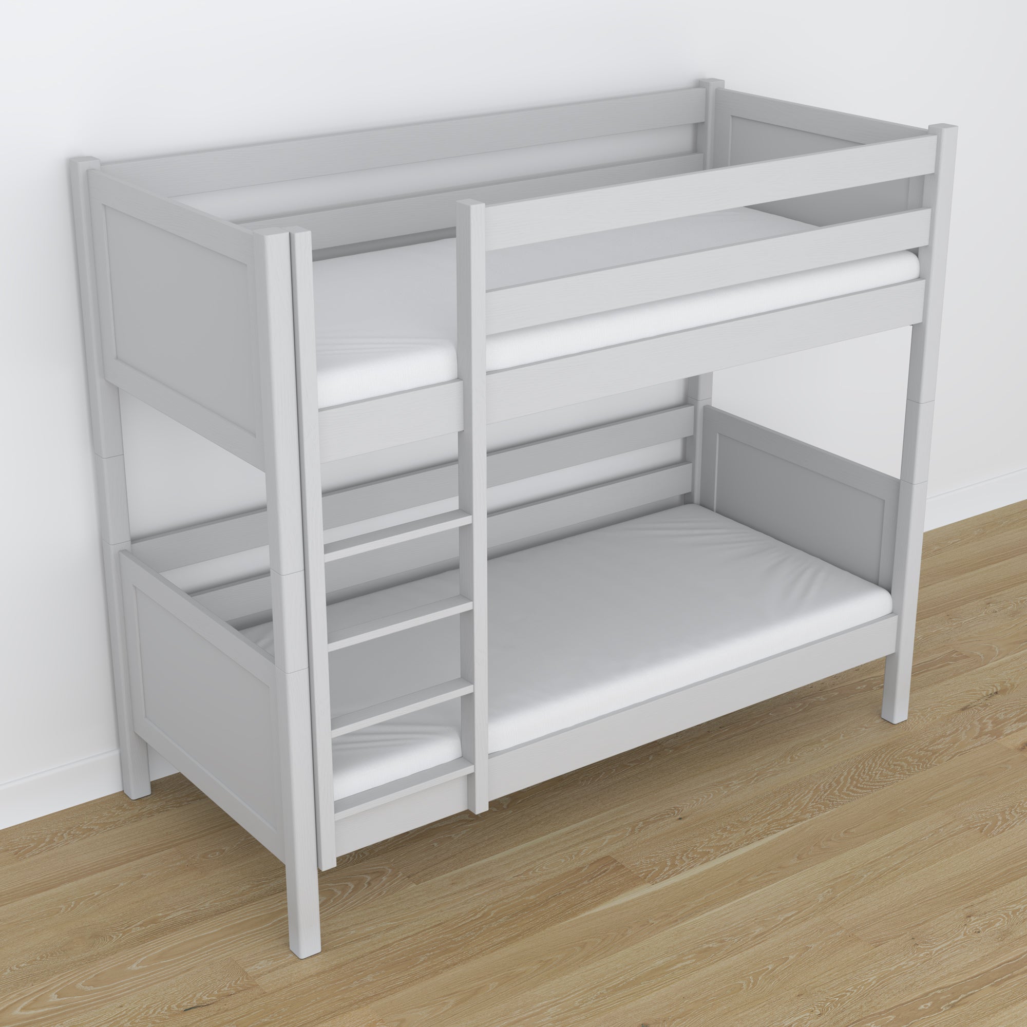 Lit superposé gris en bois – dimensions et schéma, Nizio