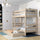 Lit superposé avec tiroir en chêne chêne blanchi – chambre d'enfant, bois massif, scandinave