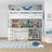 Wooden loft bed N01 white – general view, solid pine wood
