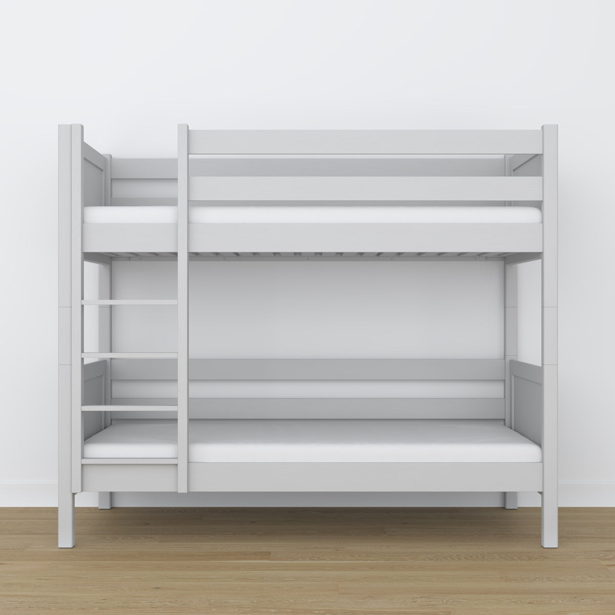 Lit superposé gris en bois – vue de côté, Nizio Home