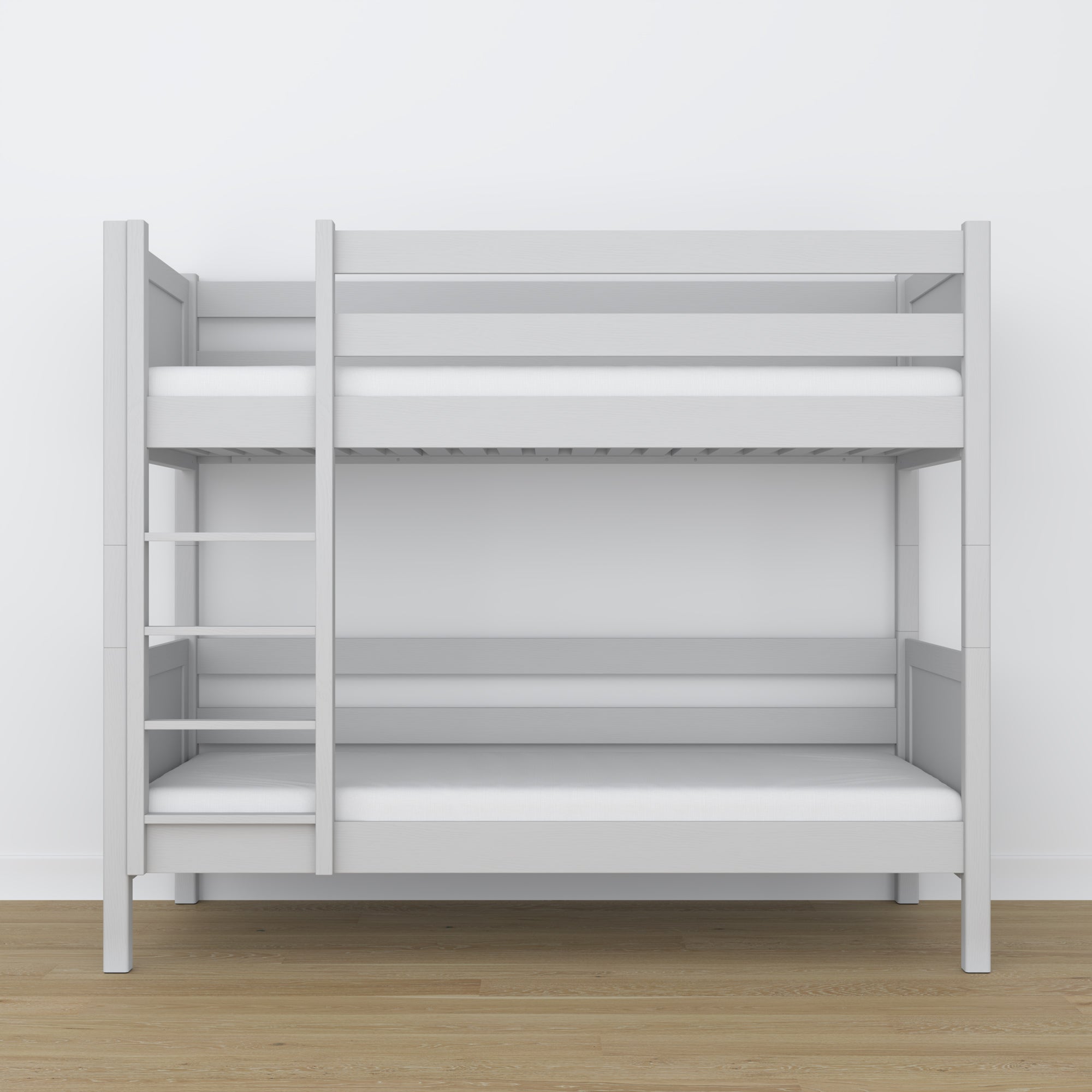 Lit superposé gris en bois – vue de côté, Nizio Home