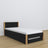 Lit avec tiroir pour matelas en bois noir-chêne – décoration de chambre d'enfant