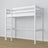 Lit mezzanine en bois blanc – sommier à lattes, vue de côté