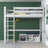 Lit mezzanine gris – échelle i barrière en bois, Nizio Home