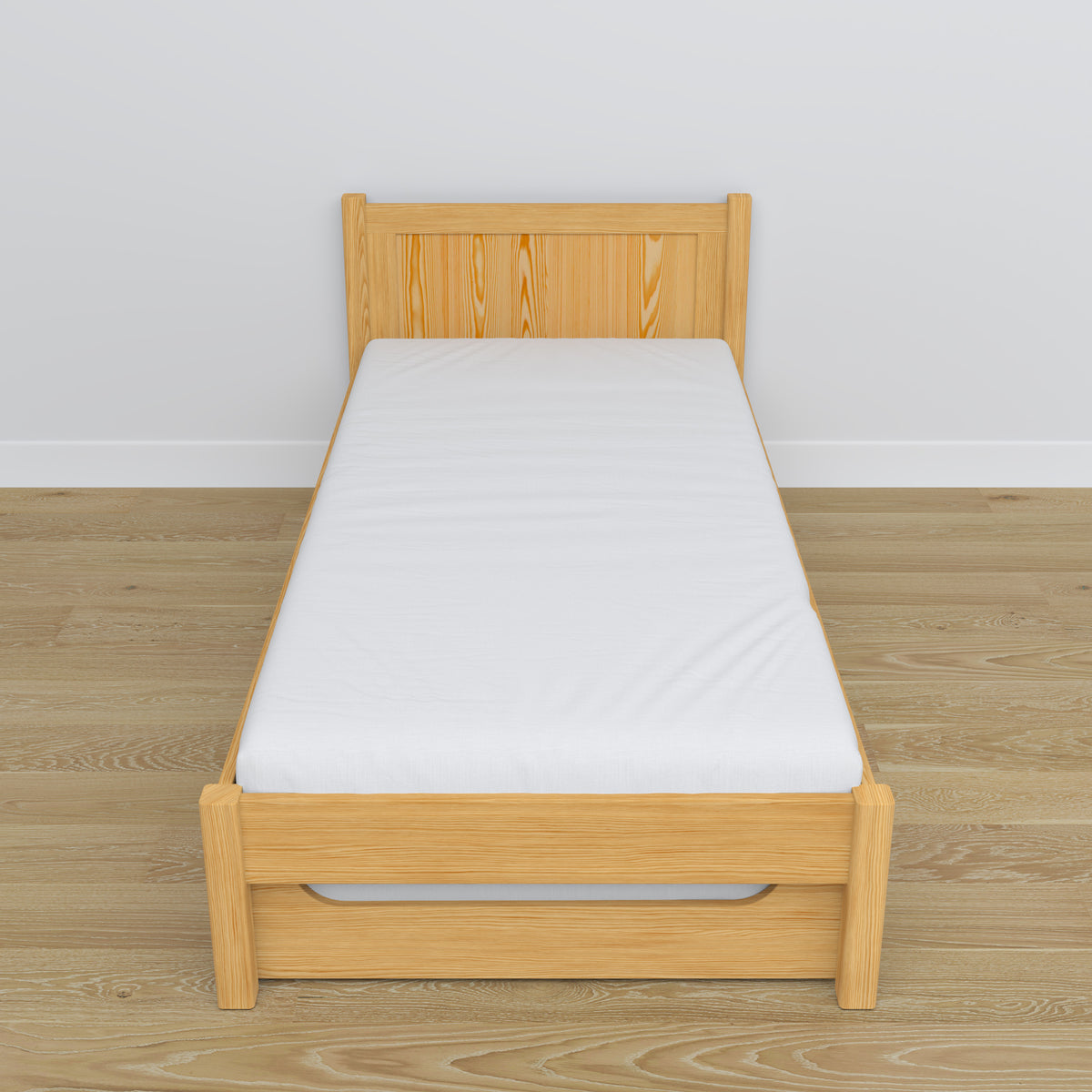 Lit avec tiroir pour matelas en bois pin naturel – décoration de chambre d'enfant