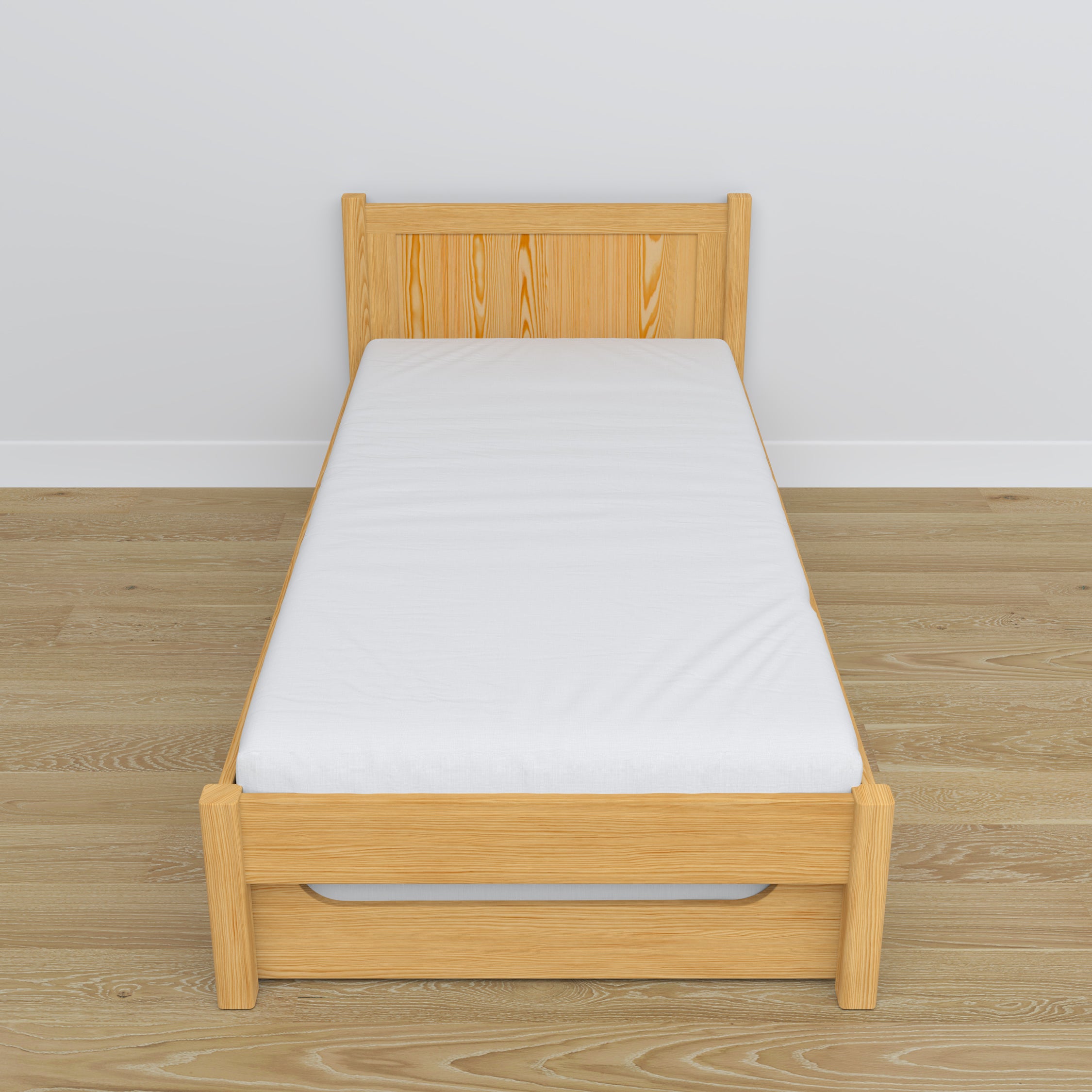 Lit avec tiroir pour matelas en bois pin naturel – décoration de chambre d'enfant