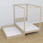 Bleached Oak Canopy Bed with Drawer – Side View, Oak