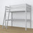 Lit mezzanine en bois gris avec bureau – sommier i lattes, Nizio