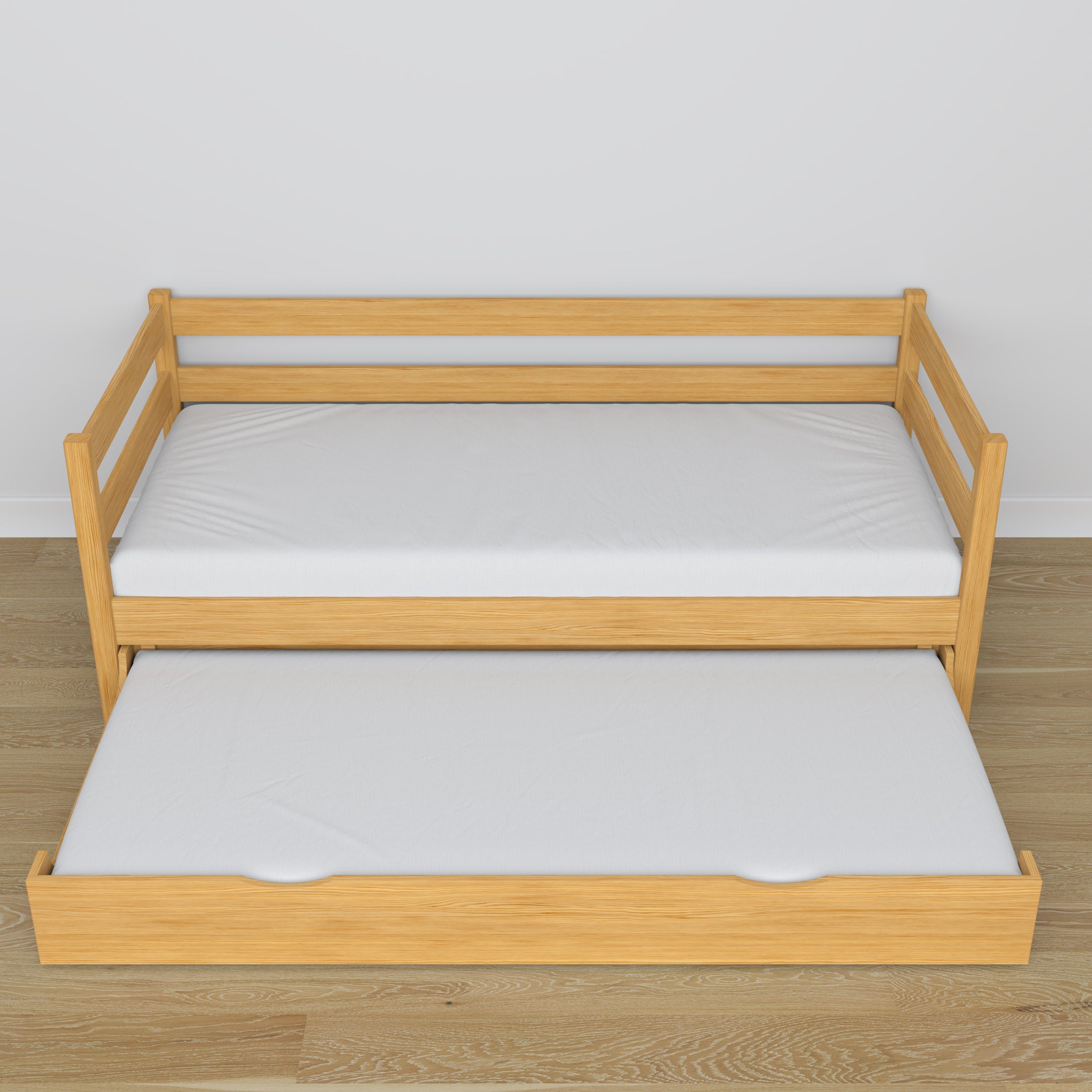 Łóżko sofa z szufladą na materac N01 sosna naturalna – dodatkowy widok, bezpieczna konstrukcja