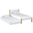Lit avec tiroir pour matelas en bois blanc-chêne – chambre d'enfant, scandinave Nizio