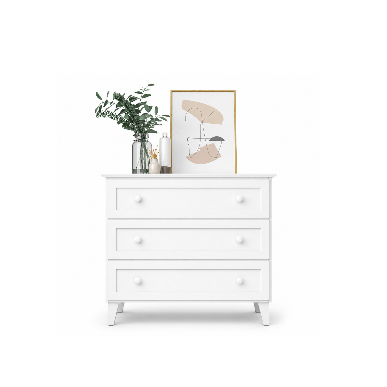 Commode z 3 tiroirmi en bois blanc 105 cm – chambre, style scandinave