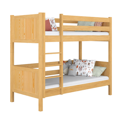 Lit superposé en bois pin naturel – chambre d'enfant, bois massif, style scandinave