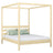 En bois lit double à baldaquin N01 pin incolore – vue générale, bois massif en pin
