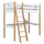White and Oak Wooden Loft Bed with Desk – Children’s Room, Scandi Nizio