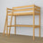 Lit mezzanine en bois pin naturel avec bureau – sommier i lattes, Nizio
