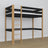Lit mezzanine noir-chêne en bois – dimensions et schéma, Nizio