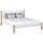 Wooden double bed white and oak – bedroom, solid wood, Scandinavian style