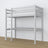 Lit mezzanine en bois gris avec bureau – sommier i lattes, Nizio