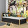 Lit simple avec tiroir en bois noir-chêne – chambre d'enfant, style scandinave