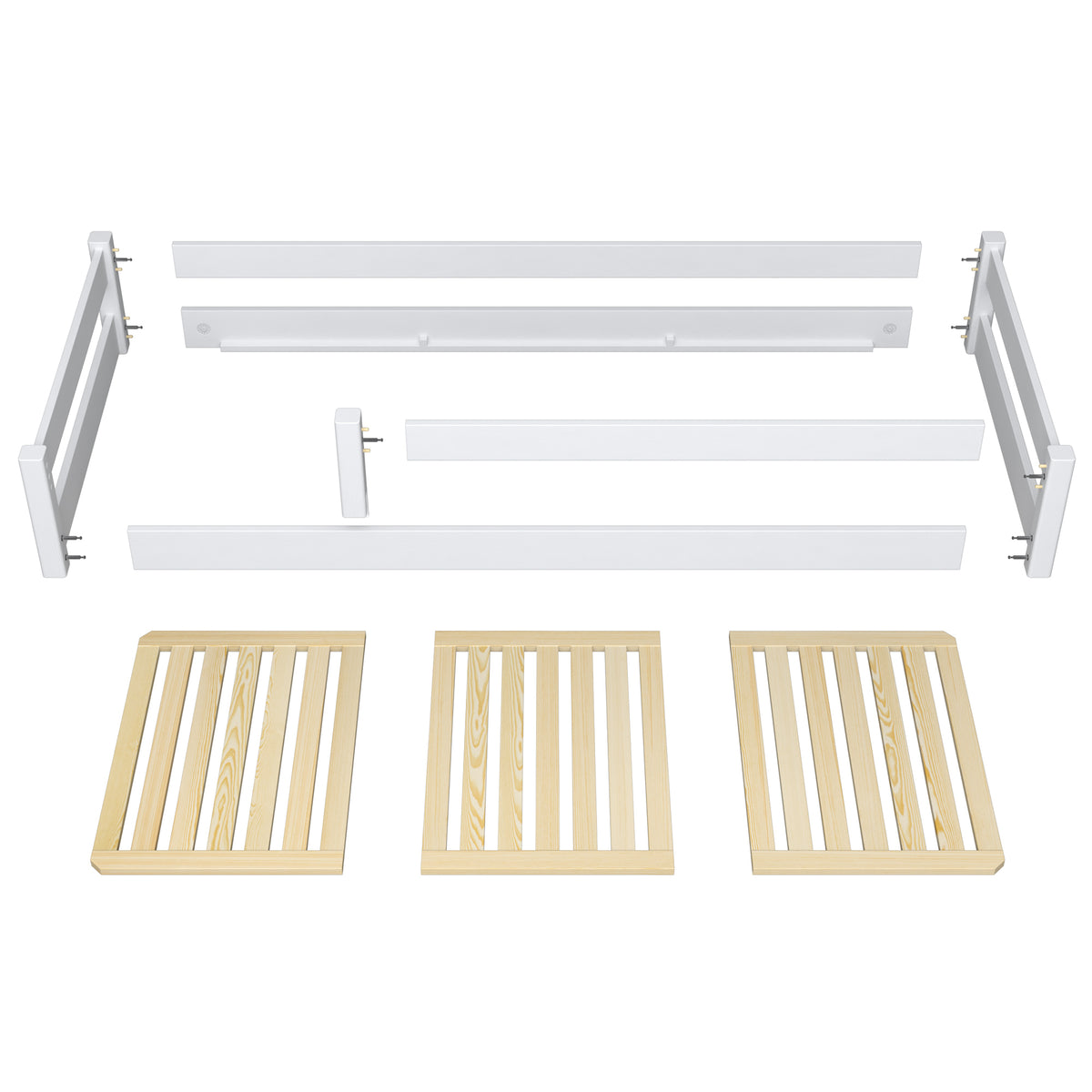 Lit bas en chêne chêne blanchi – vue en angle, design scandinave