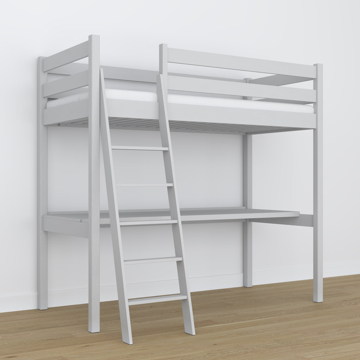 Lit mezzanine avec bureau gris en bois – dimensions, Nizio Home