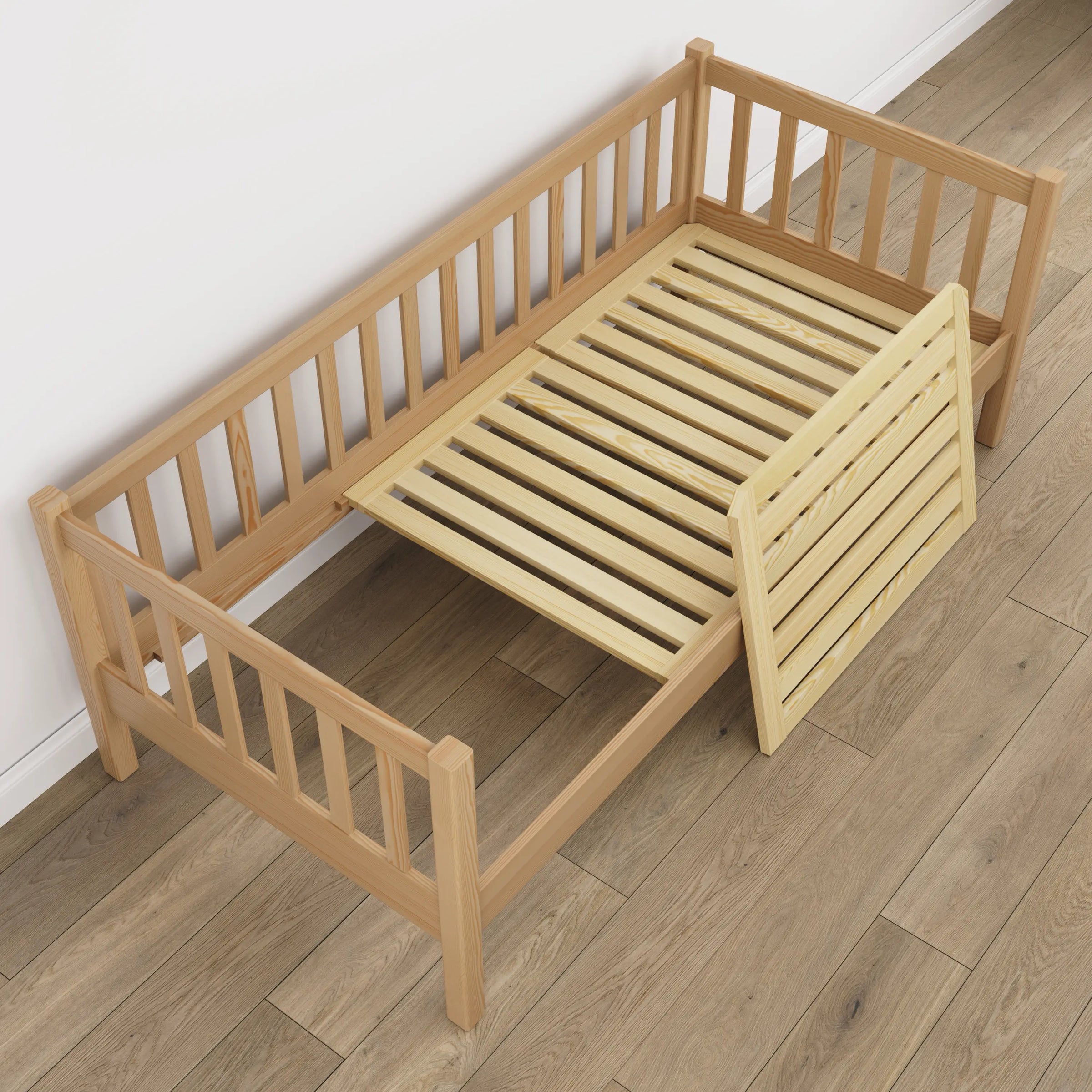 Łóżko sofa N03 sosna naturalna – widok z innej perspektywy, polskie meble