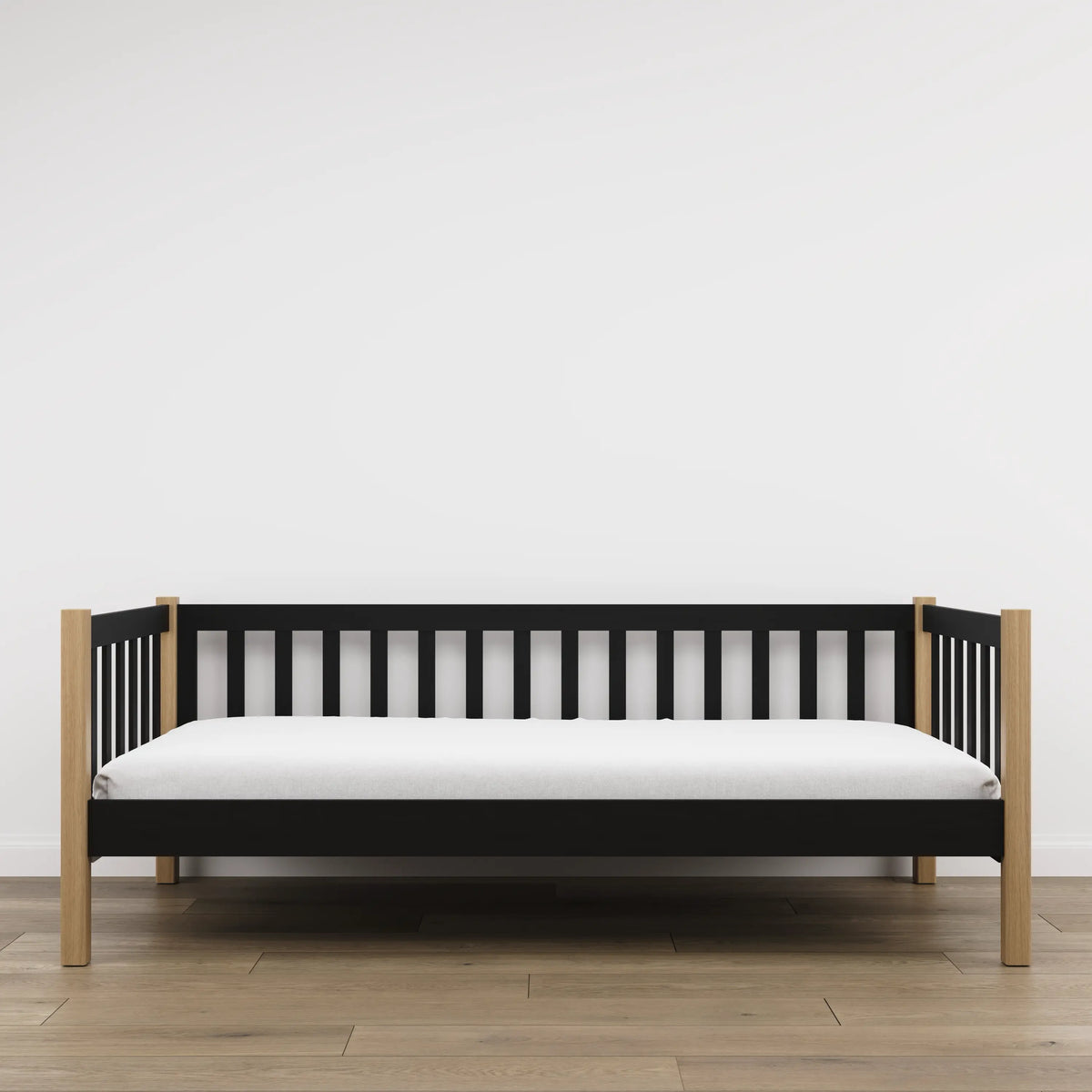Łóżko sofa N03 czarny / dąb naturalny – dodatkowy widok, lite drewno