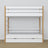 Lit superposé en bois blanc-chêne – intérieur du tiroir na matelas, chambre d'enfant