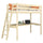 Clear Pine Wooden Loft Bed with Desk – Children’s Room, Scandi Nizio