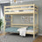 Lit superposé en bois pin incolore – dwie chambree w jednym, construction sécurisée