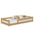 Lit bas en chêne chêne naturel – niska rama, vue de côté, chambre scandinave