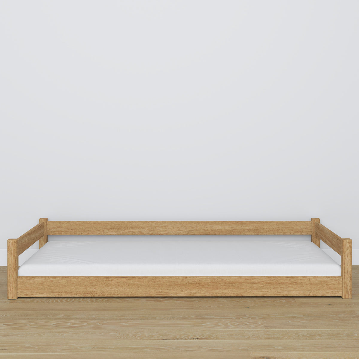 Lit bas en chêne chêne naturel – détails des assemblages, Nizio Home