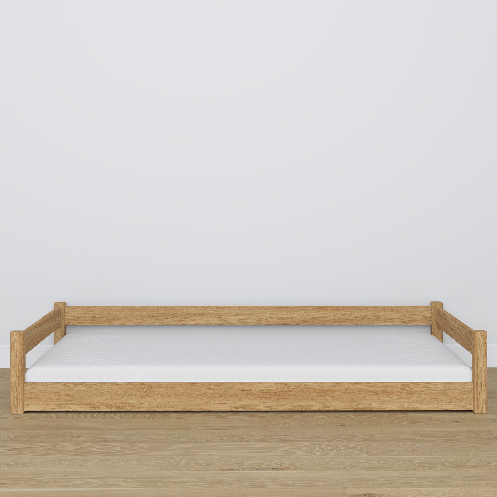 Lit bas en chêne chêne naturel – détails des assemblages, Nizio Home