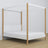 Lit double blanc-chêne avec baldaquin – cadre décoratif en bois, scandinave