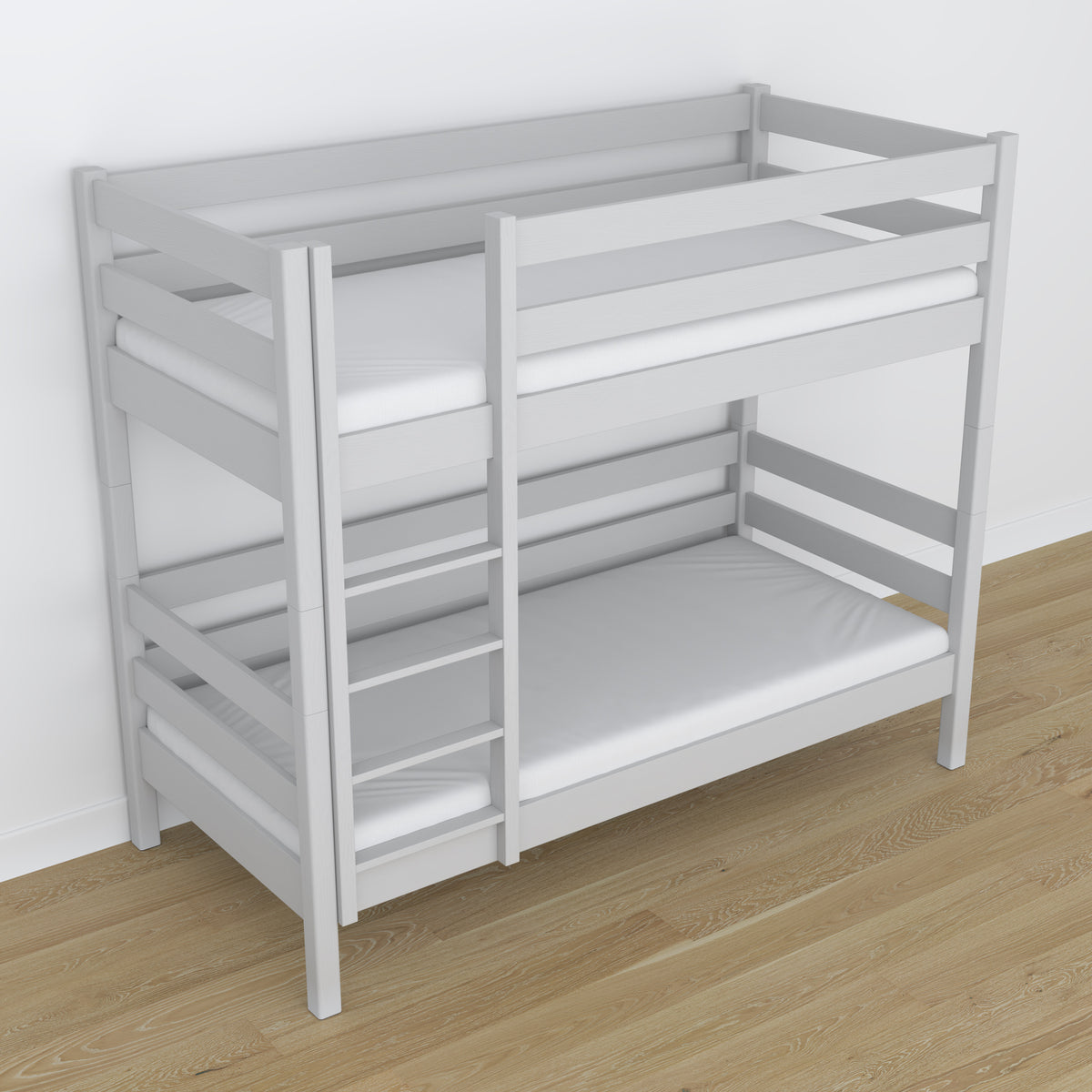 Lit superposé gris en bois – dimensions et schéma, Nizio