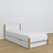 Lit avec tiroir pour matelas en bois blanc-chêne – décoration de chambre d'enfant