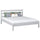 Wooden double bed N01 grey – overall view, solid pine wood