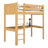Natural Pine Wooden Loft Bed with Desk – Children’s Room, Scandi Nizio